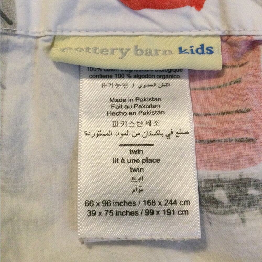 Pottery Barn Kids JAX Construction Crane Sheets 1 flat sheet - Picture 3 of 3